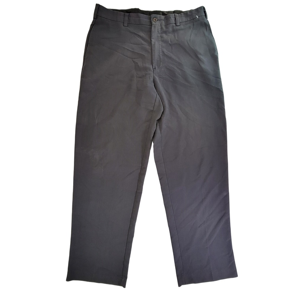 Reaction Kenneth Cole Mens Charcoal Gray Flat‎ Front Dress Pants